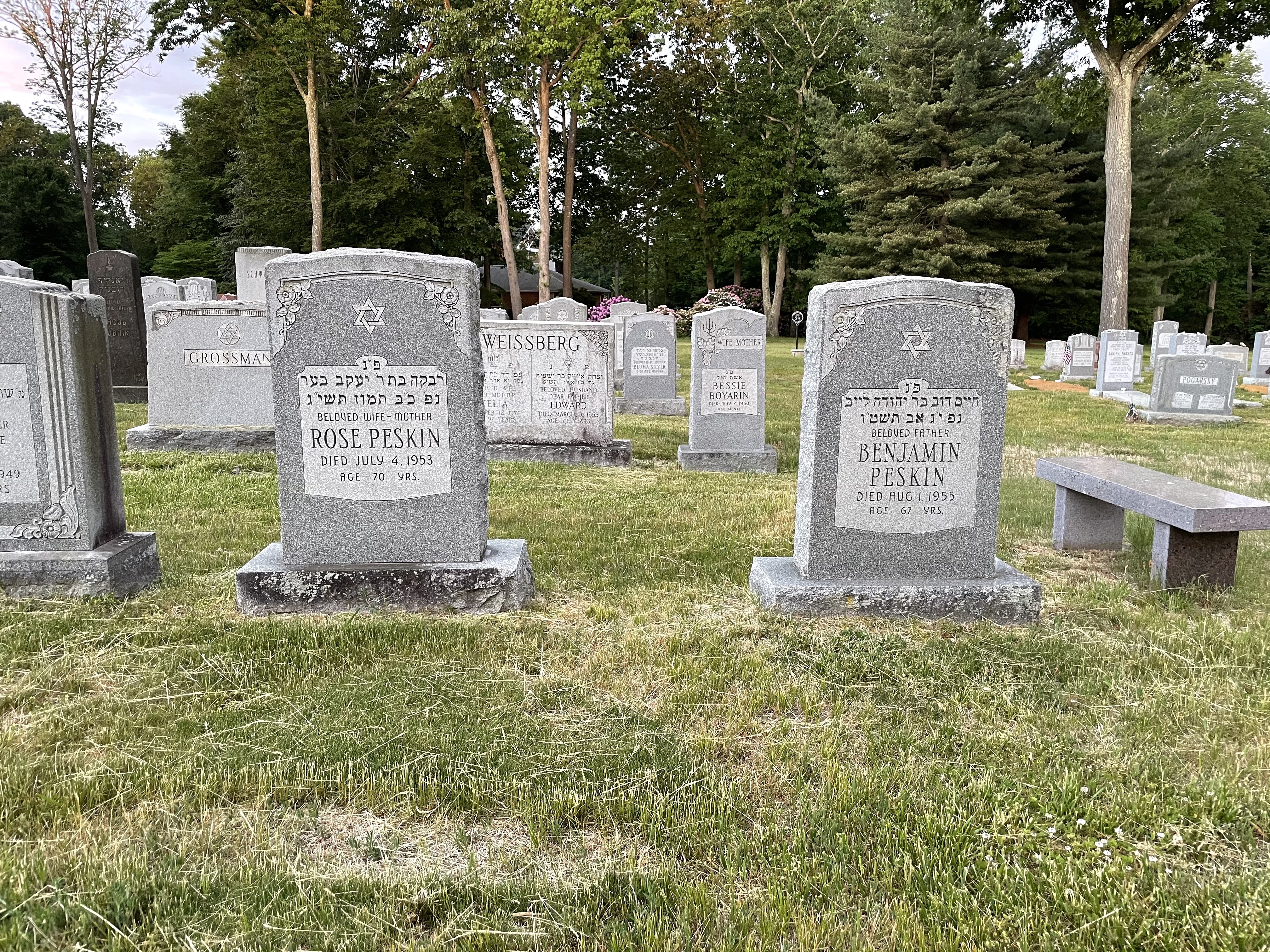 Agudath Achim Cemetery Freehold Peskin Farmingdale